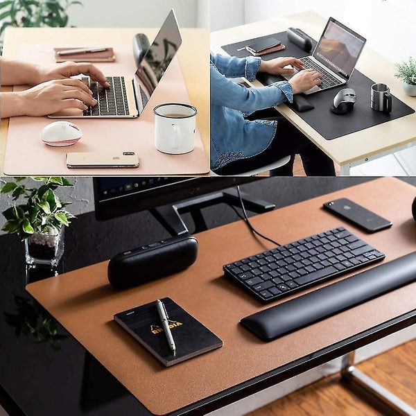 Leather Desk Pad Protector,mouse Pad,office Desk Mat, Laptop Desk Pad,waterproof Carousel 5