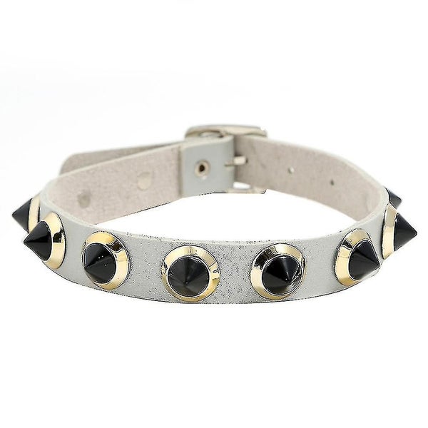 Night Club Punk Women Spike Rivet Studded Faux Leather Choker Necklace Collar Carousel 1