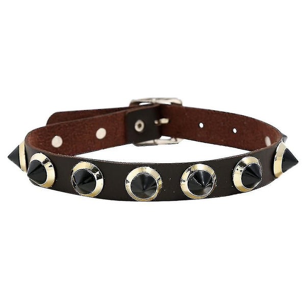 Night Club Punk Women Spike Rivet Studded Faux Leather Choker Necklace Collar Carousel 2