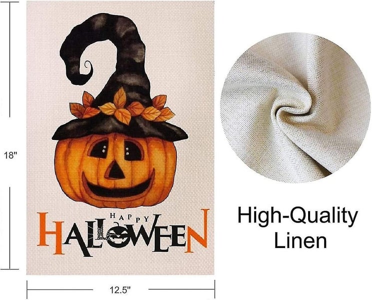Halloween Garden Flag 12.5 X 18 Inch Double-sided Burlap Fall Pumpkin Garden Fla Carousel 2