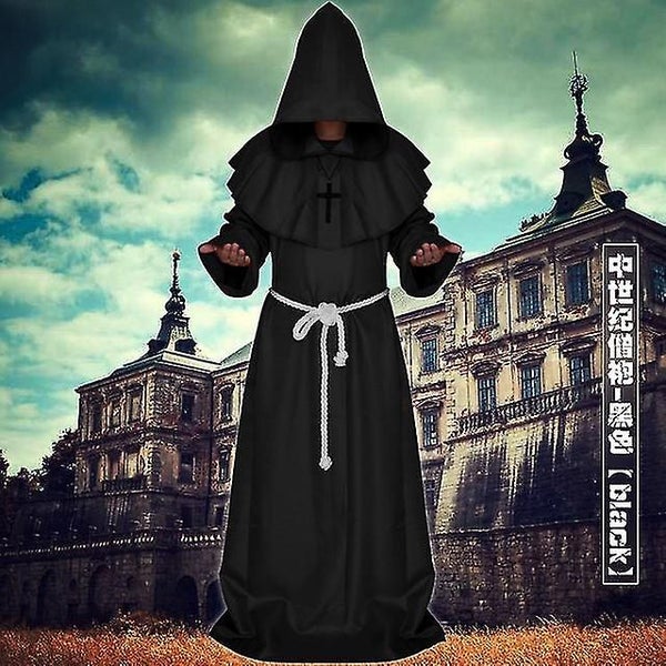Medieval Monk Halloween Costumes Comic Con Party Cosplay Costume Hooded Robes Cl Carousel 2