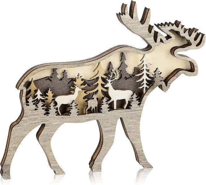 Forest Animal Rustic Wall Art Decor Wooden Farmhouse Wall Decoration Wooden Anim Carousel 1