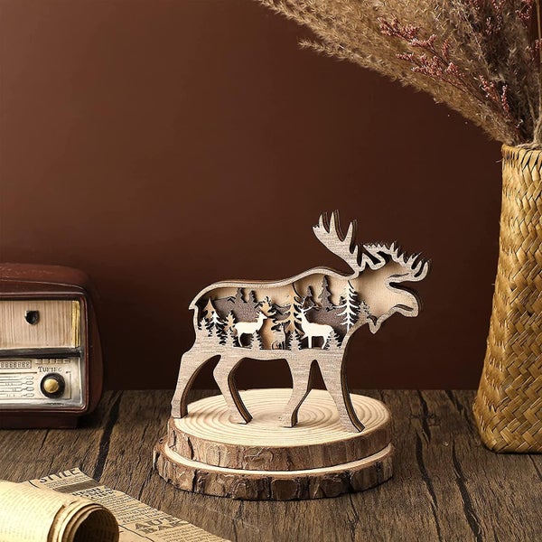Forest Animal Rustic Wall Art Decor Wooden Farmhouse Wall Decoration Wooden Anim Carousel 2
