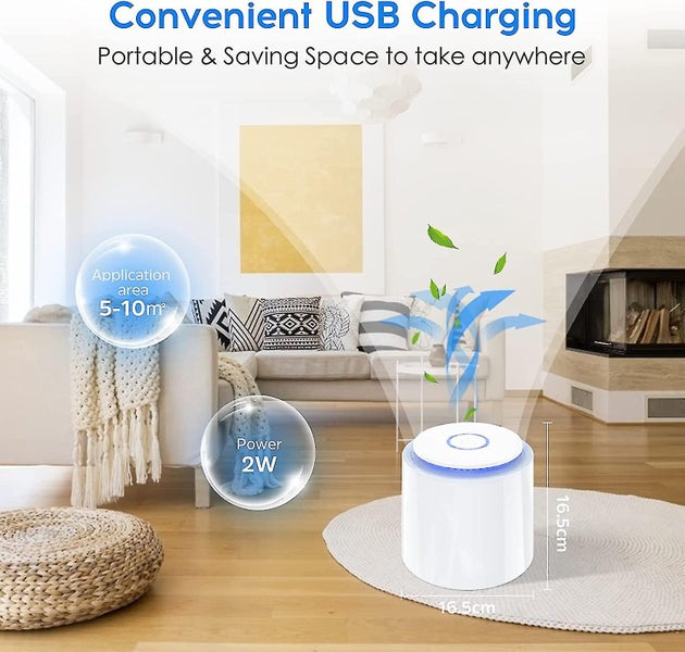 Home Air Purifier With Activated Carbon (3 Stages)99.97% Ultra Quiet Filtration Carousel 5