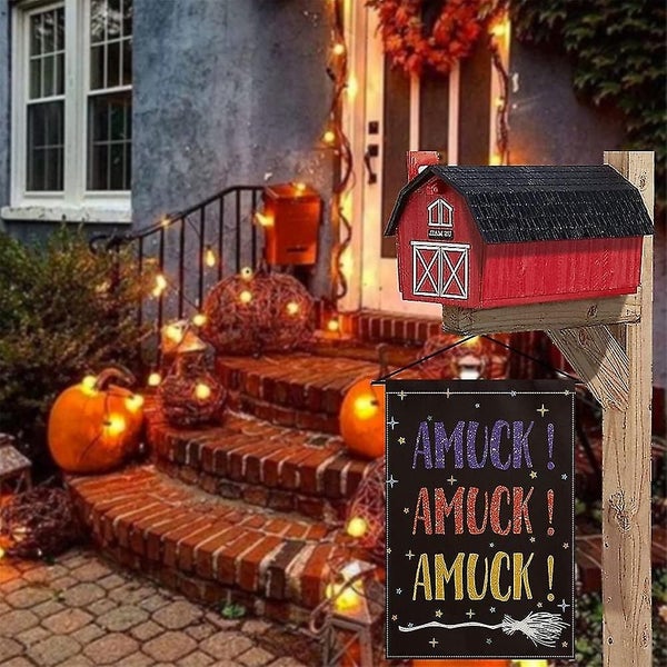 Halloween Garden Banner Vertical Double Sided, Sanderson Sisters Amuck Broom Yar Carousel 4