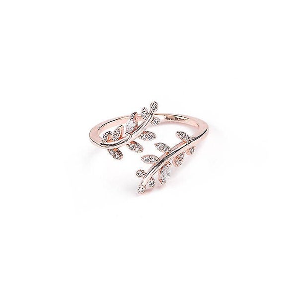 Fresh Diamond-encrusted Leaf Opening Stylish Temperament All-match Minimalist Ad Carousel 1