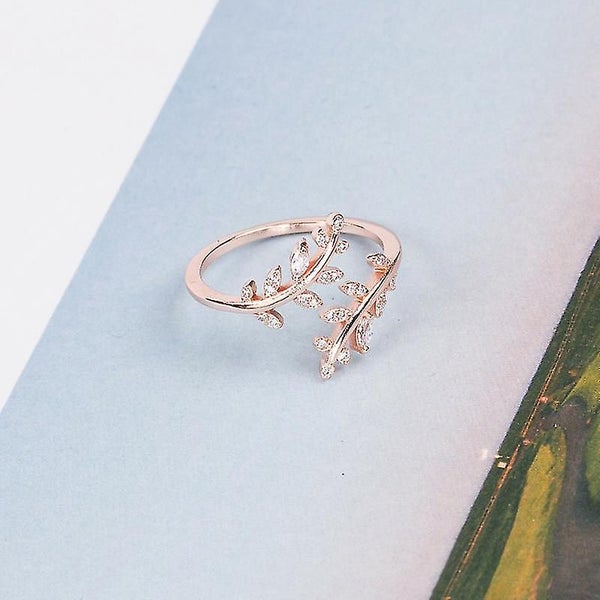 Fresh Diamond-encrusted Leaf Opening Stylish Temperament All-match Minimalist Ad Carousel 5