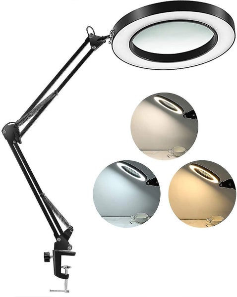 Led Magnifying Lamp With Clamp, 1,500 Lumens Stepless Dimmable, 3 Color Modes, 5 Carousel 1