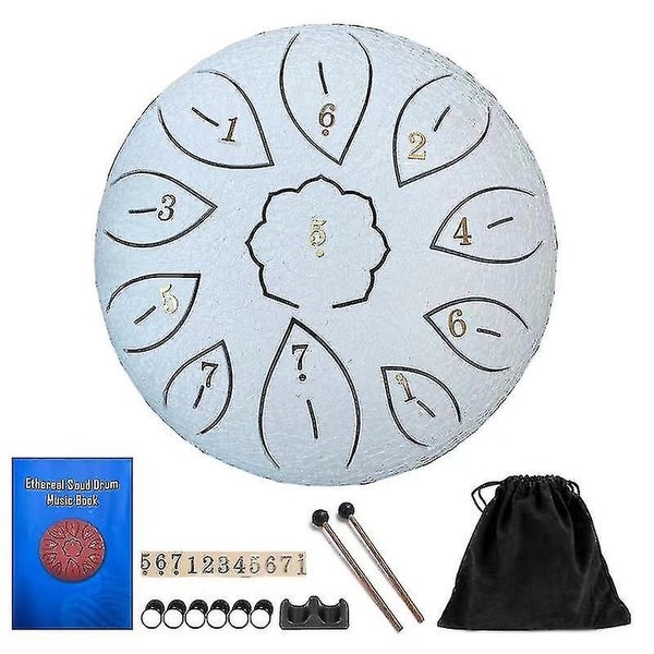 Steel Tongue Drum 11 Notes 6 Inches Dia Lotus Type Steel Handpan Drum Percussion Carousel 1