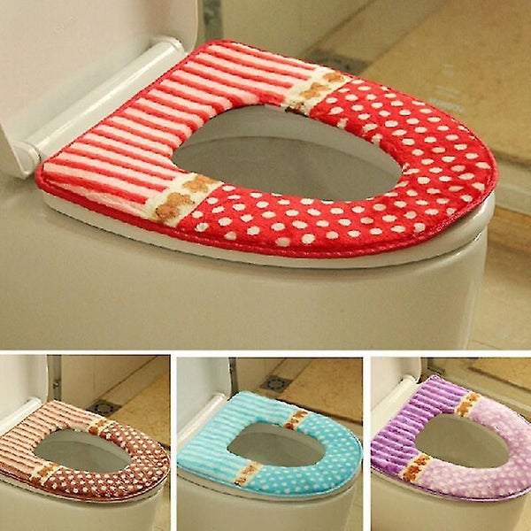 Pasted Toilet Seat Cover Closestool Washable Soft Plush Pad Warmer Cushion Botto Carousel 1