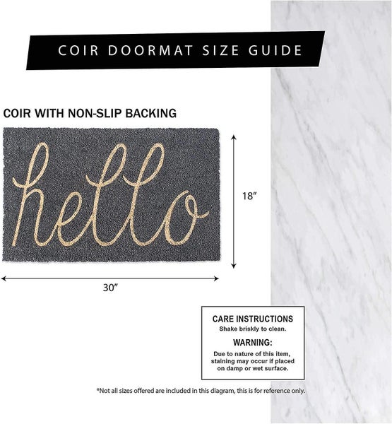 Natural Coir Doormat, Checkers Mat, Buffalo Check Welcome, 18x30 Carousel 5