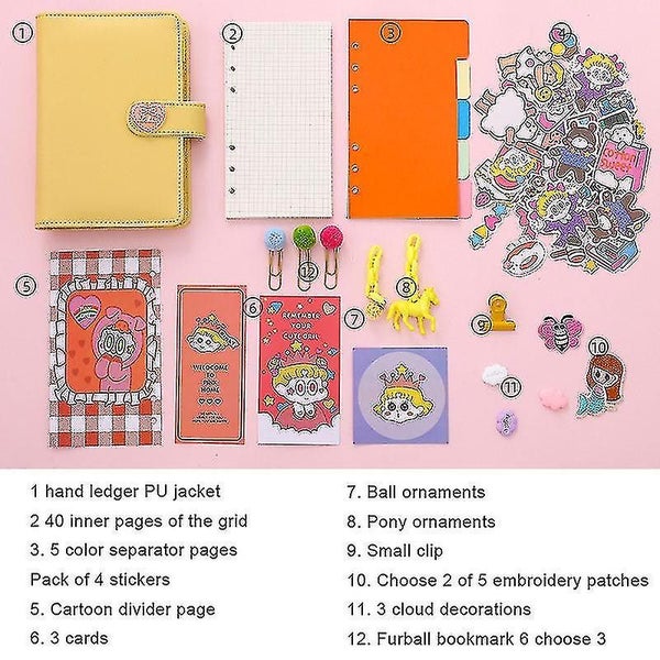 Notepad Set A6 Pu Leather Notebook Binder With Accessories For Writing Spiral Co62983258270210112