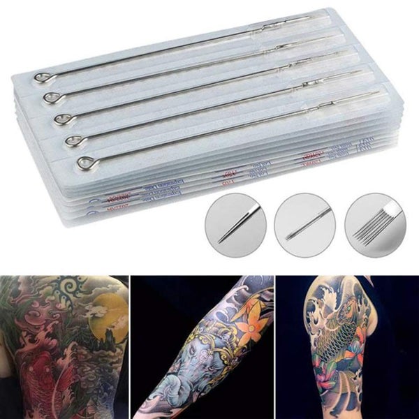50PCS Tattoo Needles Disposable Sterilized Stainless Steel 5RL/7RL/9RL Needles Carousel 1