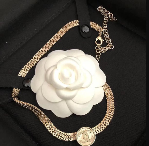 New Retro Coin Chain Double C Pure Handmade Necklace Female Small Incense Gold C Carousel 1