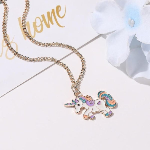 Starlight-cute Unicorn Necklace Female Drip Oil Cartoon Pony Collarbone Chain Carousel 1