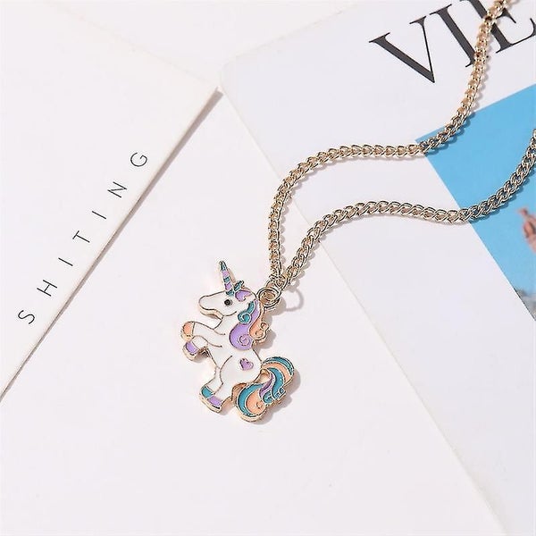 Starlight-cute Unicorn Necklace Female Drip Oil Cartoon Pony Collarbone Chain Carousel 2