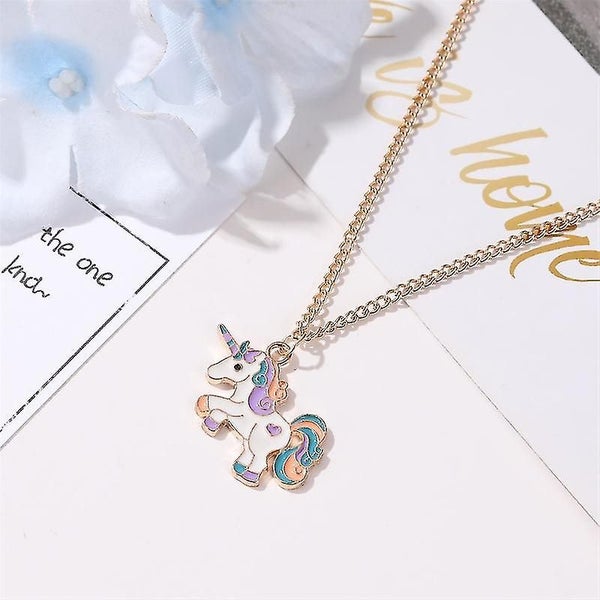 Starlight-cute Unicorn Necklace Female Drip Oil Cartoon Pony Collarbone Chain Carousel 3