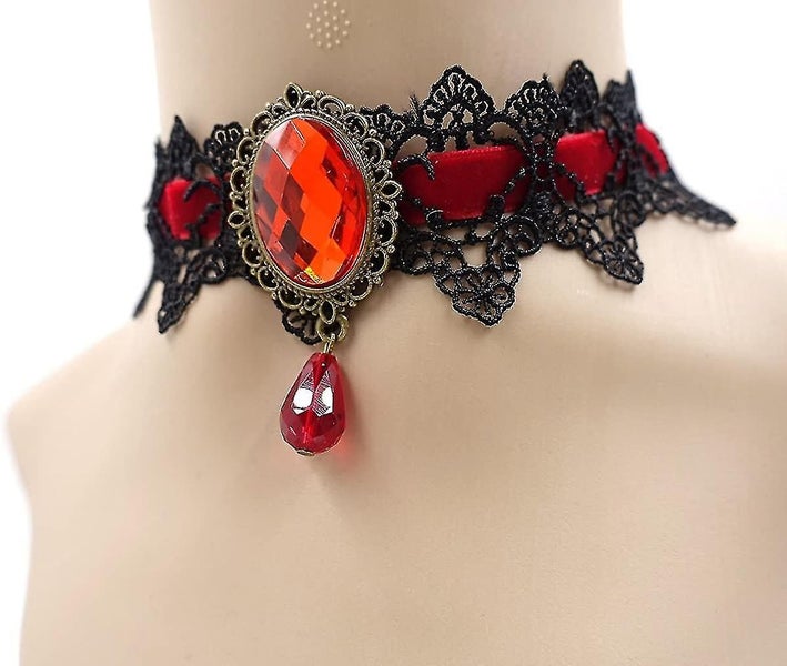 Retro Handmade Craft Lace Royal Court Vampire Choker Gothic Necklace Carousel 2