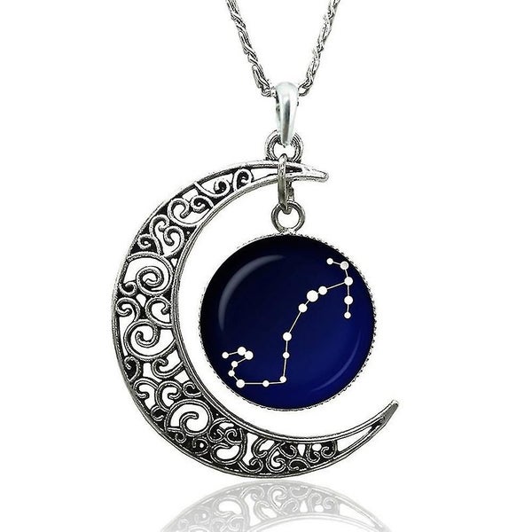 Scorpio Astrological Signs Hollow Moon Women Necklace Carousel 1