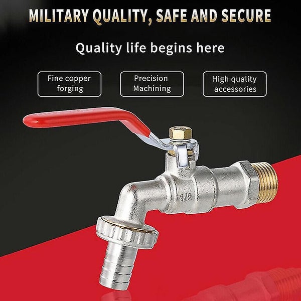 Quick Open Faucet Anti Leaking Brass Single Cold External Thread Washing Machine Carousel 2