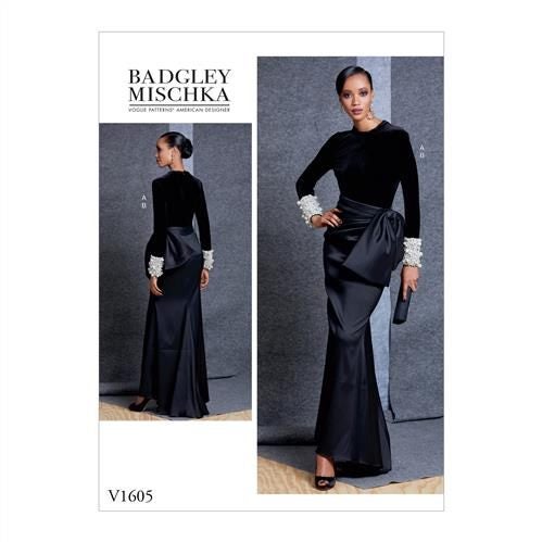 Vogue Pattern Misses' Top and Skirt V1605 6-8-10-12-14 Carousel 1