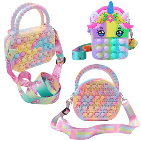 Pop Purse Silicone Sensory Push Pop Bubble Bag Crossbody Bag Carousel 2