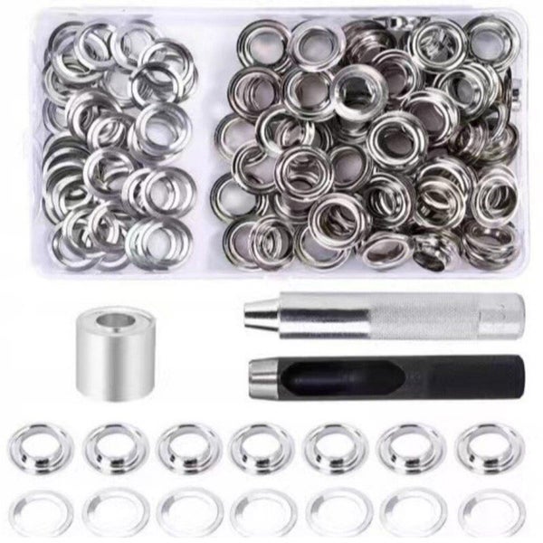 Grommet Tool Kits 100 Sets Eyelets 12mm Inner Diameter Clothes Shoes Bag Leather Carousel 1