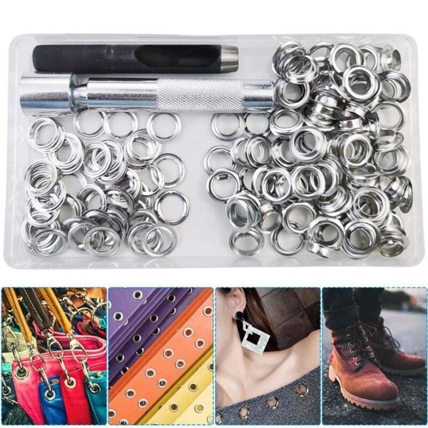 Grommet Tool Kits 100 Sets Eyelets 12mm Inner Diameter Clothes Shoes Bag Leather Carousel 2