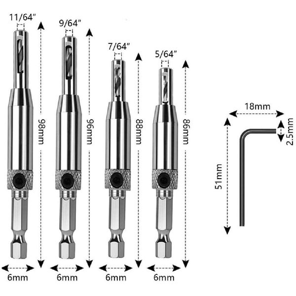 Door Hinge Tapper Core Drill Bit Set for Woodworking *Local Clearance* Carousel 1