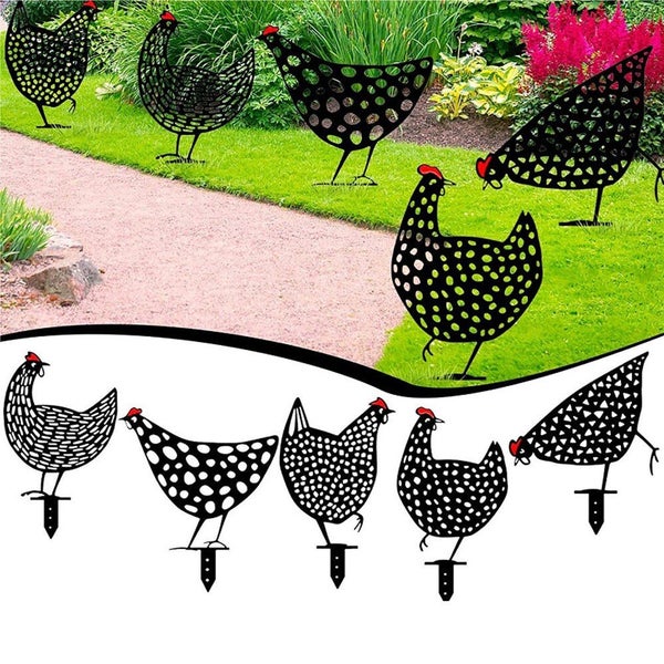 Gardening Ornaments Decor Birds Hen Easter Yard Acrylic Art Backyard Lawn Stakes Carousel 1