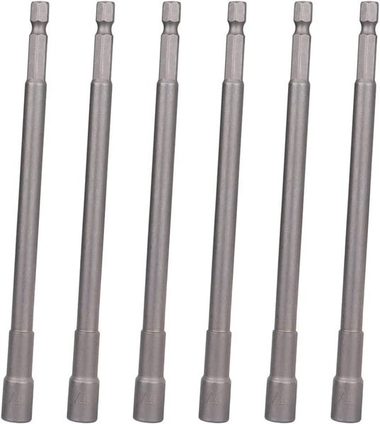6PCS 150mm 1/4 Hex Shank Magnetic Extension Socket Wrench Power Nut Driver Set Carousel 1