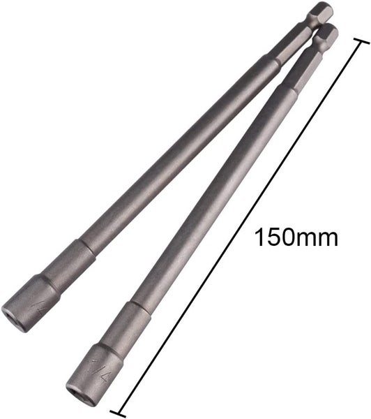 6PCS 150mm 1/4 Hex Shank Magnetic Extension Socket Wrench Power Nut Driver Set Carousel 4