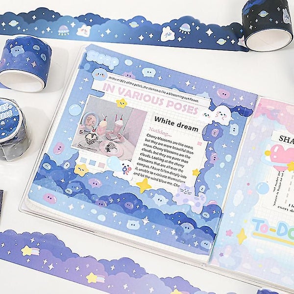 Starry Sky Washi Tape Scrapbooking Decorative Adhesive Tape Journal School Suppl Carousel 5