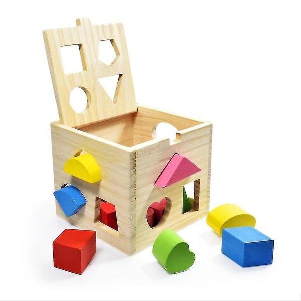 Shape Sorting Cube Made Of Wood, 13 Parts, 14 * 14 * 12 Cm Carousel 1