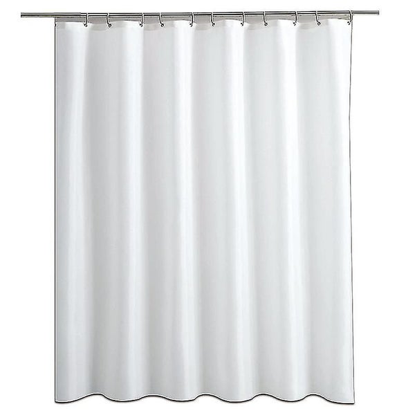 Shower Curtain, Waterproof, Reinforced Hem, Polyester Fiber, 180 X 180 Cm, White Carousel 1