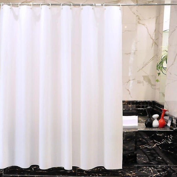 Shower Curtain, Waterproof, Reinforced Hem, Polyester Fiber, 180 X 180 Cm, White Carousel 2
