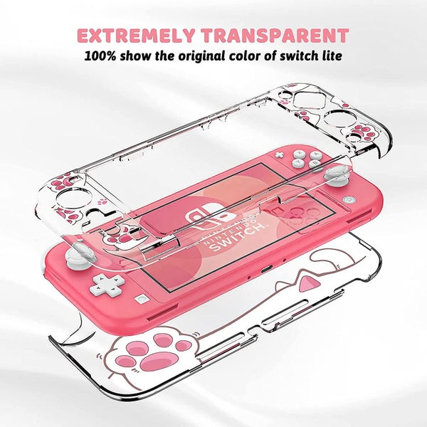 Protective Case For Switch Lite, Hard Pc Clear Anti-shock Split Cover With Cat-p Carousel 2