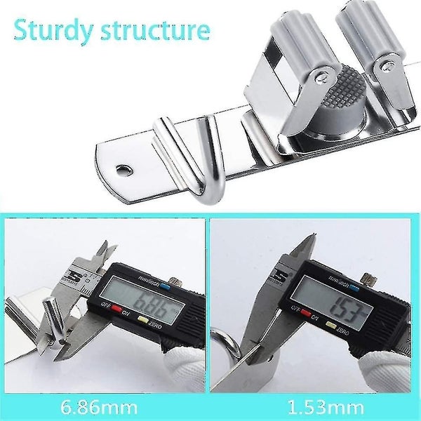 Stainless Steel Broom Holder, Storage Hanger(4 Locations And 5 Hooks) Carousel 2