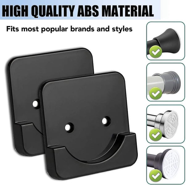 Shower Curtain Rod Mount Holder For Wall Adhesive Shower Rod Tension Retainer No Carousel 2