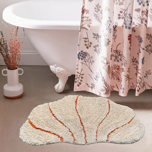 Rug Bath Mat, Cute Shell Bathroom Rug, Super Soft Absorbent Non-slip Washable En Carousel 2