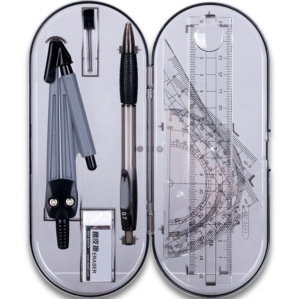 8PCS/Set Drawing Compass Ruler Stationery Examination Math Office Exam Supplies Carousel 1