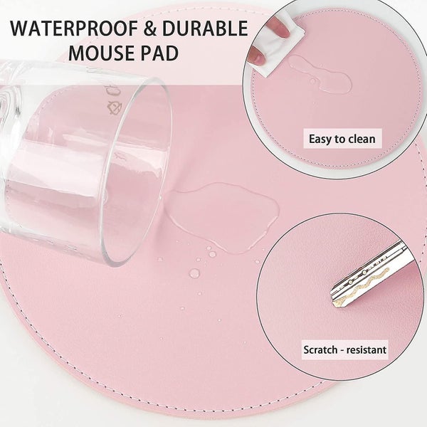 2 Pack Mouse Pad Slim Waterproof Pu Leather Mouse Pad Stitched Edges Carousel 3
