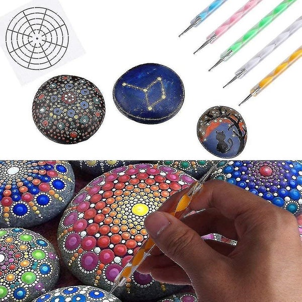 33 Piece Mandala Dotting Tools With Stencils And Painting Palette For Stones Dif64358344436483113