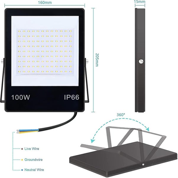 100w Outdoor Led Floodlight Anti-glare 6500k Cool White Outdoor Led Spotlight Ip Carousel 2