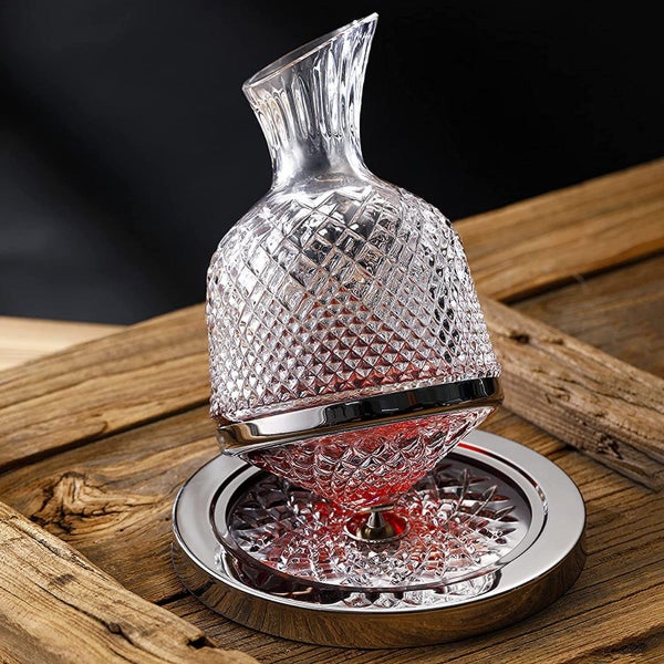NEW Wine Decanter Set|360° Rotating Decanter for Wine Crystal Shaking For Wine62971018685315111