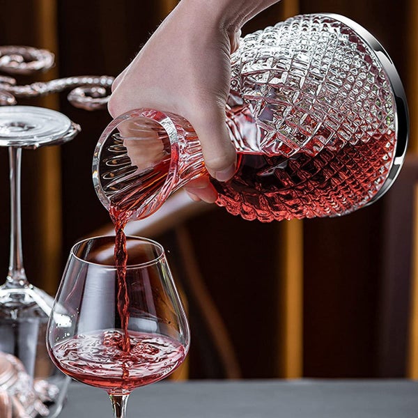 NEW Wine Decanter Set|360° Rotating Decanter for Wine Crystal Shaking For Wine62971018685315112
