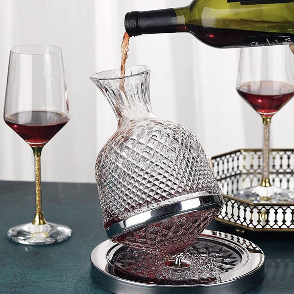 NEW Wine Decanter Set|360° Rotating Decanter for Wine Crystal Shaking For Wine62971018685315114