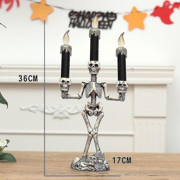 (gold)yesfit Halloween Skull Skeletal Lamp Creative Candlestick Home Decoration- Carousel 2