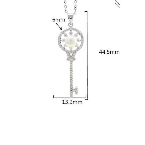 Women Necklace Key S925 Pearl Zircon Pendant For Ball Carousel 1