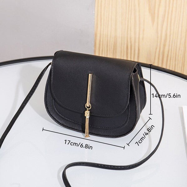 New Golden Tassel Double Layer Semi Circle Solid Color One Shoulder Carousel 7